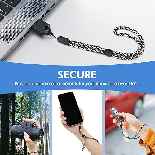 Miniatura 6 de Eggsnow Correa de muñeca de mano, 6 unidades de 8.8 pulgadas, correa de muñeca ajustable para cámara, correa de muñeca monocular, cordón de muñeca