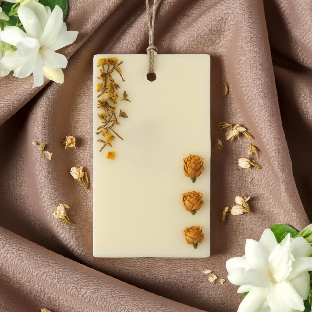 Varnam Organics Wax Tablet Air Freshener | Soy Wax, Essential Oils & Botanicals | Jasmine Fragrance | For Wardrobes, Drawers & More | Eco-Friendly & Alcohol-Free