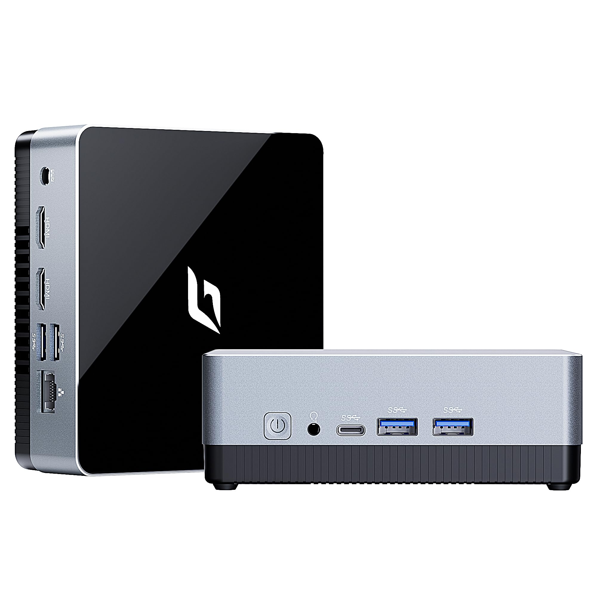Nano J1 Linux Mini PC, Intel N5095A Quad-Core Up to 2.9Ghz, 16GB RAM 3200MHz, 256GB PCIe SSD Mini Computer, Micro PC Supports 4K Dual Display, WiFi, Type-C, RJ45, VESA, Ubuntu OS, Gray