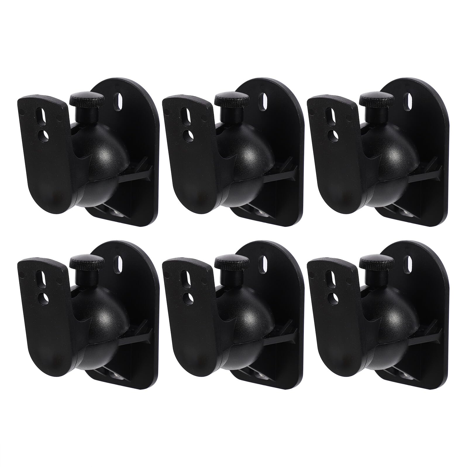 Support Mural pour Son Surround 6 Pièces en Abs Noir Angle Ajustable, Pivotant et Inclinable, pour Home et Chambre Moderne