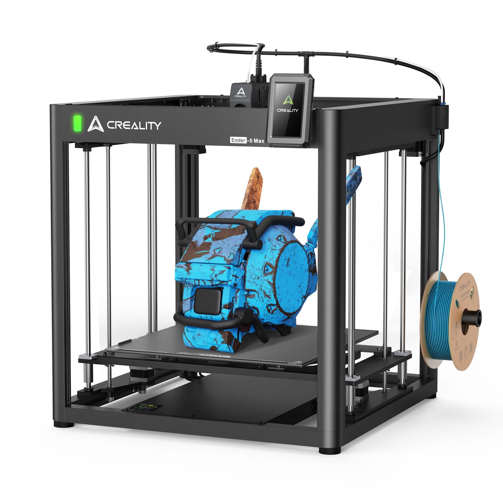 Creality Ender-5 MAX Impresora 3D, Nivelación automática de la Cama de 64 Puntos, Doble Eje Z, Impresión ultrarrápida de 700 mm/s, 400 × 400 × 400 mm Enorme Volumen de impresión