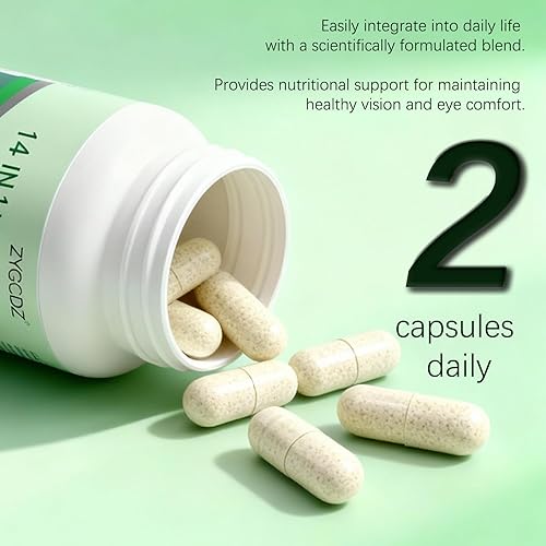 Miniatura 9 de 14-in-1 Advanced Eye Vitamin Supplement with Lutein, Zeaxanthin, Bilberry Extract & Zinc for Adults - Supports Vision, Macula & Blue Light