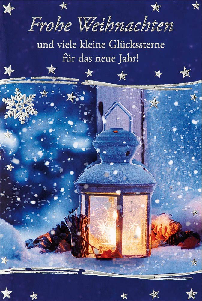 bsb Christmas Card with Envelope - Loving Christmas Postcard with Lantern Motif - Greeting Card for Christmas - Merry Christmas Card - Christmas Card in 11.5 x 17.0 cm