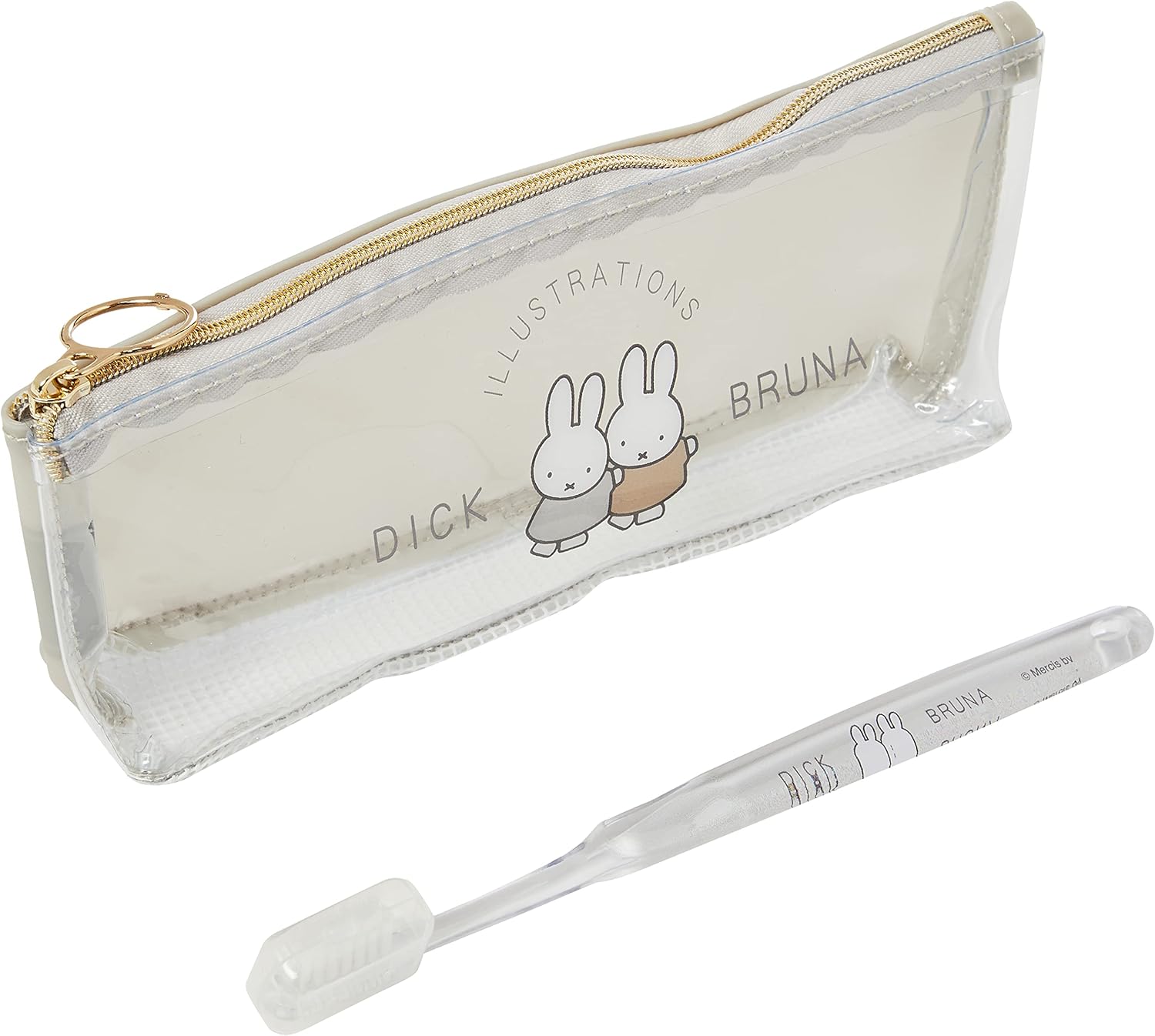 マリモクラフト(Marimocraft) Marimo Craft DBM-1076 Miffy Clear One Point Series Toothbrush Set, Gray, W 8.3 x H 2.8 x D 1.6 inches (21 x 7 x 4 cm)