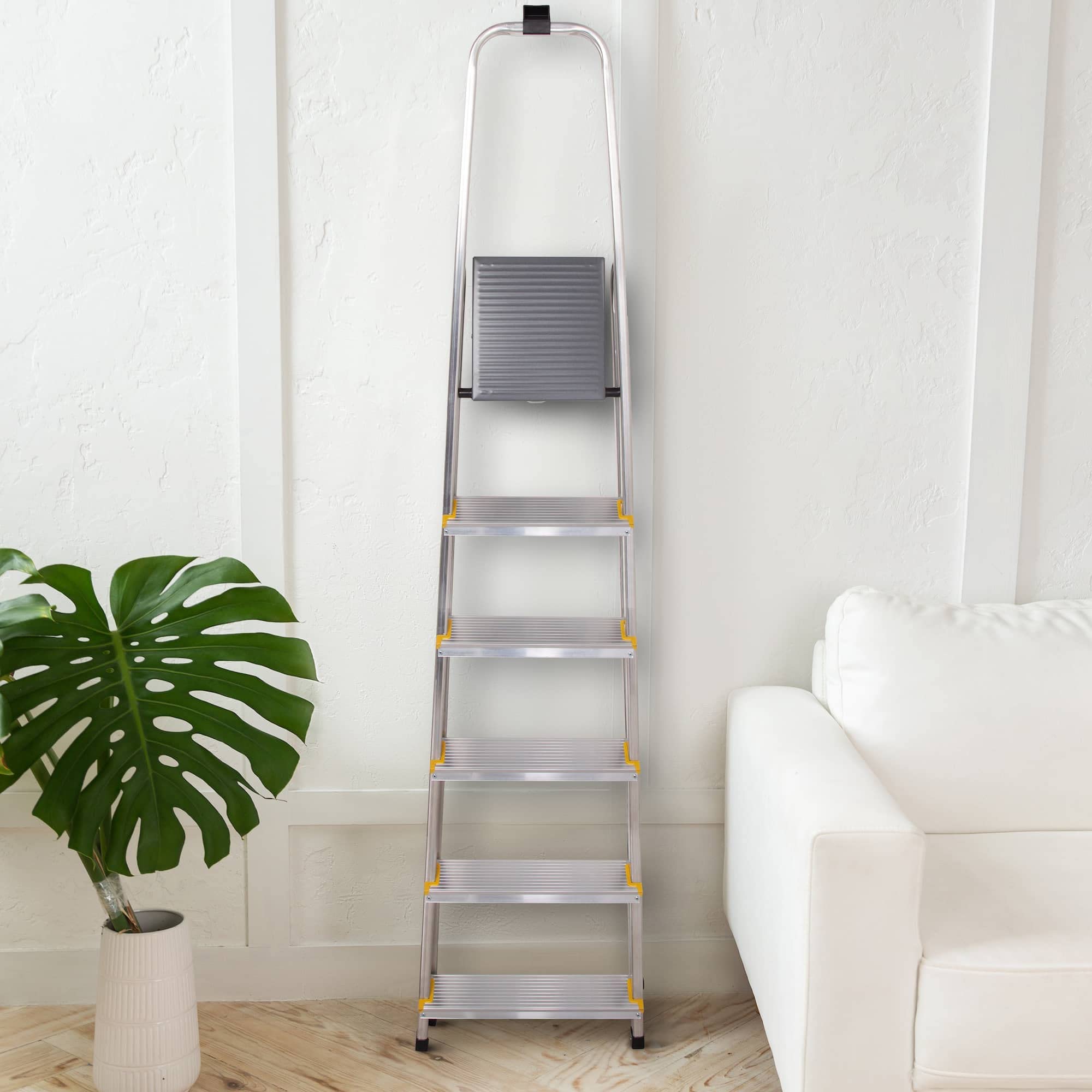 Escabeau pliable aluminium 3 marches noir marches XXL antidérapantes | 50483100