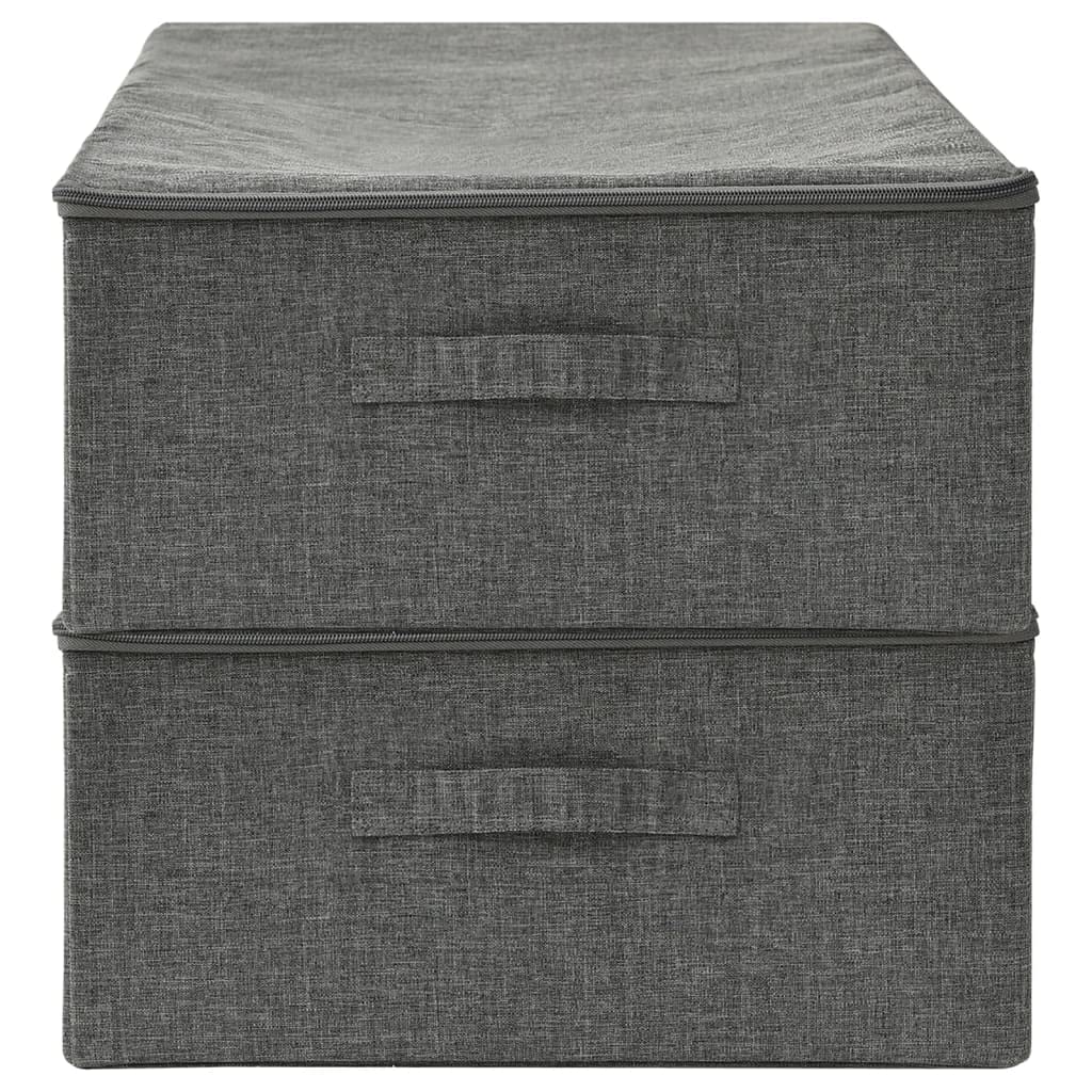 Aufbewahrungsboxen 2 Stk Stoff faltbar 70x40x18 cm Anthrazit Ordnungshelfer für Regal Schublade Büro Schlafzimmer platzsparend stapelbar Organizer Behälter