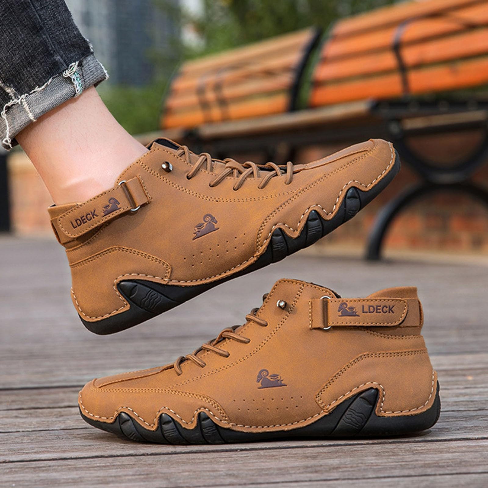 Bottes hautes en daim faites à la main en Italie, Beck Shoes Baskets décontractées légères et imperméables for hommes, chaussures pieds nus for hommes for la randonnée et la conduite, bottes Chukka