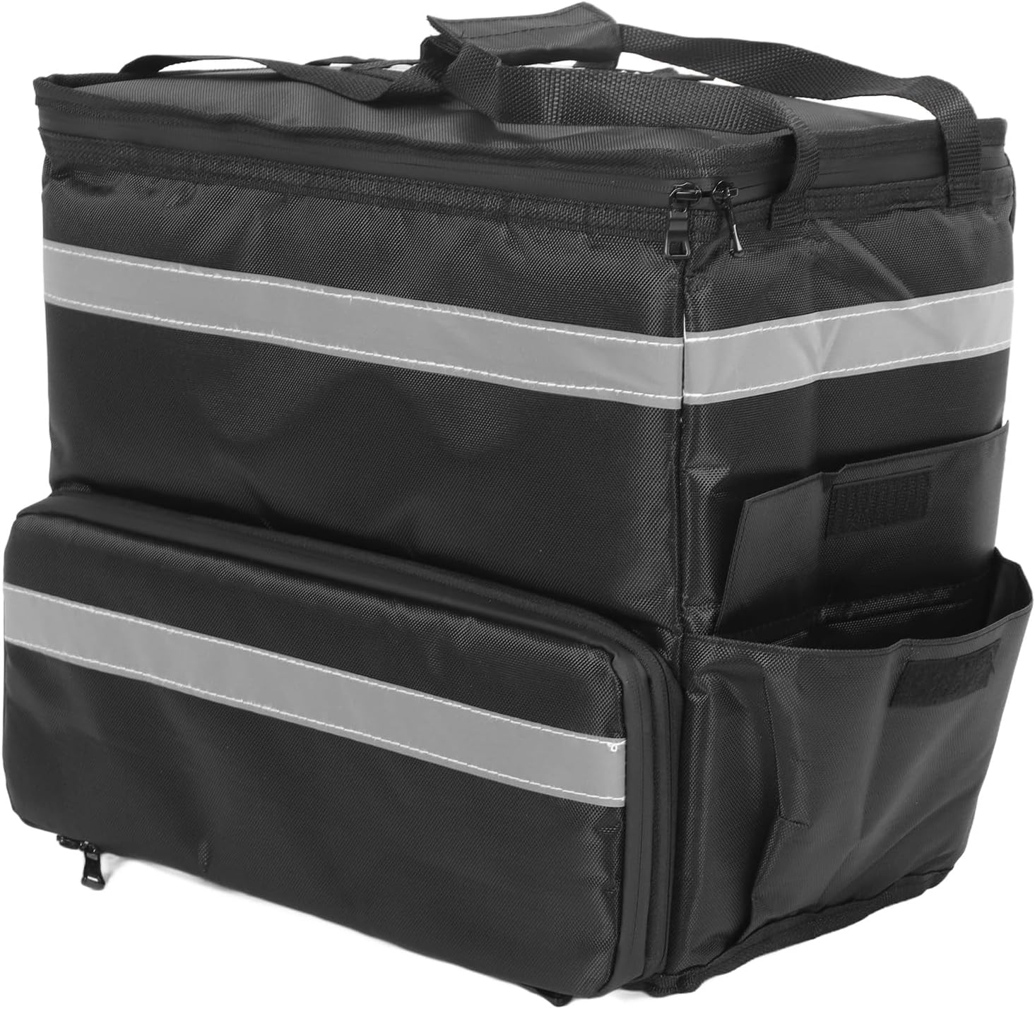 Asixxsix Insulated Food Delivery Bag, Expandable Food Delivery Backpack, Ideal Pizza Bag, Ergonomic Dual Shoulder Straps, Water proof, Easy to Clean, Large Takeout Bags for Hot Cold