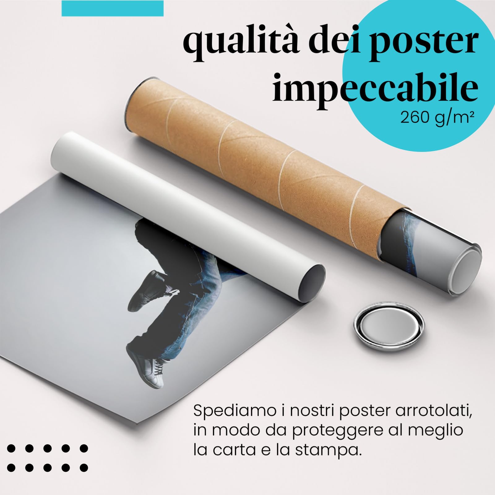 Postereck - 0794 - Hip hop, uomo ballerino salto street dance musica - Decorazione da Parete, Stampa Artistica, Arredamento Interni, Stampa Fotografica - Tela - 100,0 cm x 75,0 cm