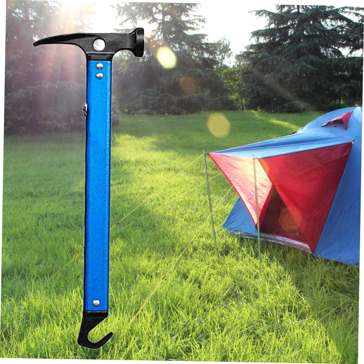 SEWACC Lightweight Tent Ground Metal Tent Stake Hammer Alloy Tent Peg Mallet Easy Ground Stake Installation for Camping