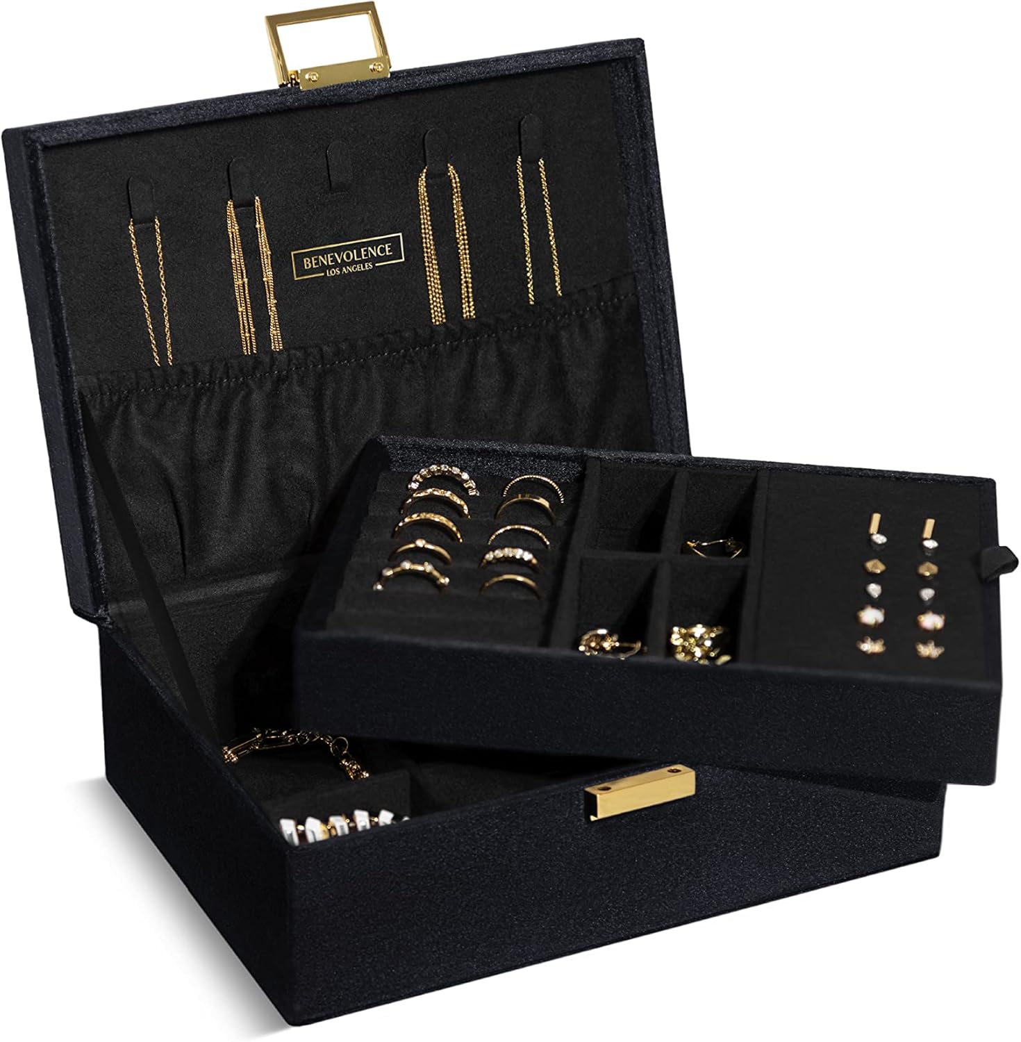 Benevolence LA Large Jewelry Storage Box, Velvet Jewelry