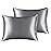 BEDELITE Satin Pillowcase for Hair and Skin, Super Soft and Cooling Similar to Silk Pillow Cases 2 Pack with Envelope Closure, Gift for Women Men(13x18 Toddler Size, Dark Grey)