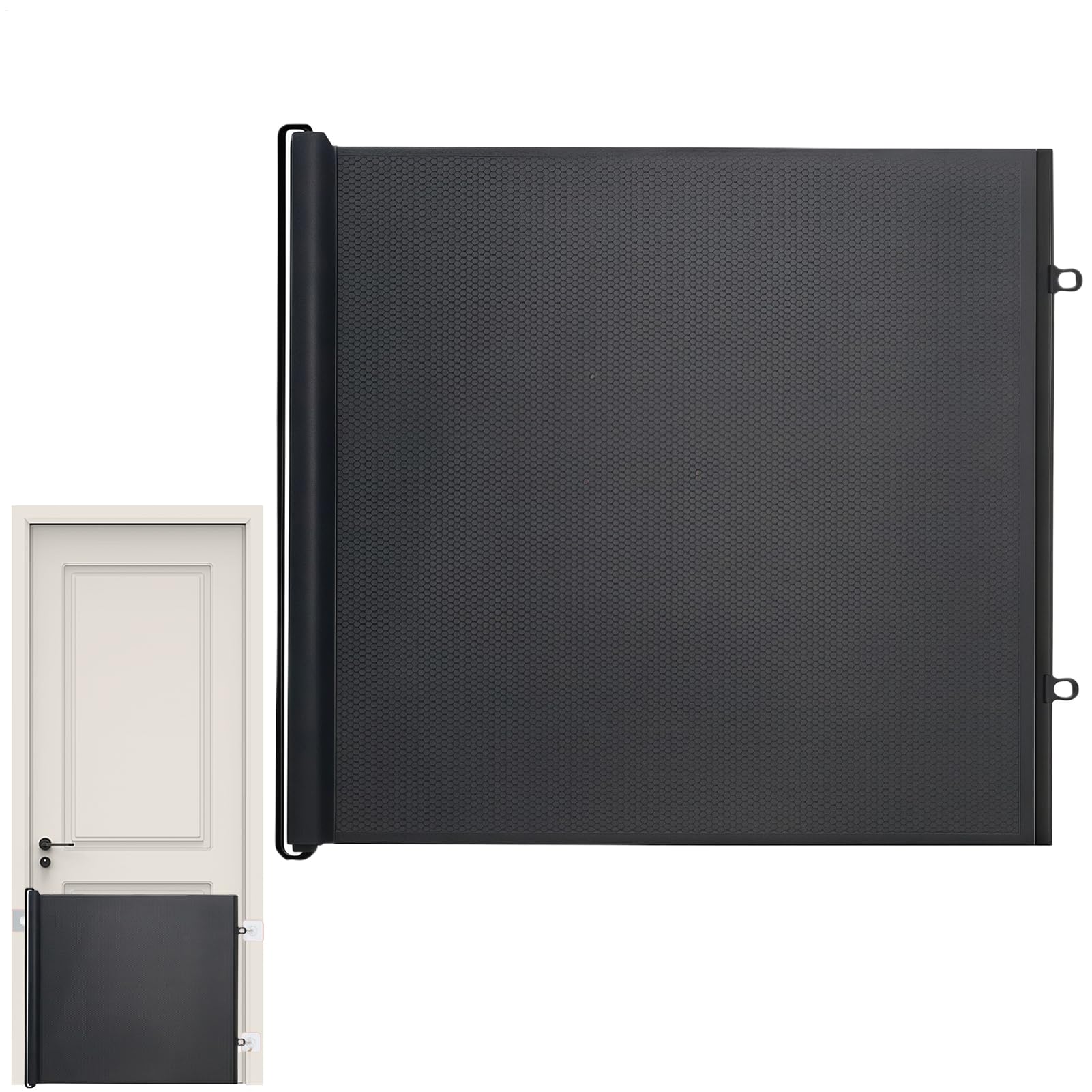 Mesh Dog Gate Retractable - Indoor Dog Safety Gate Extendable Screen Fence | Protective Barrier Mesh Screen For Balcony -Hallways Garage Doorways Porch