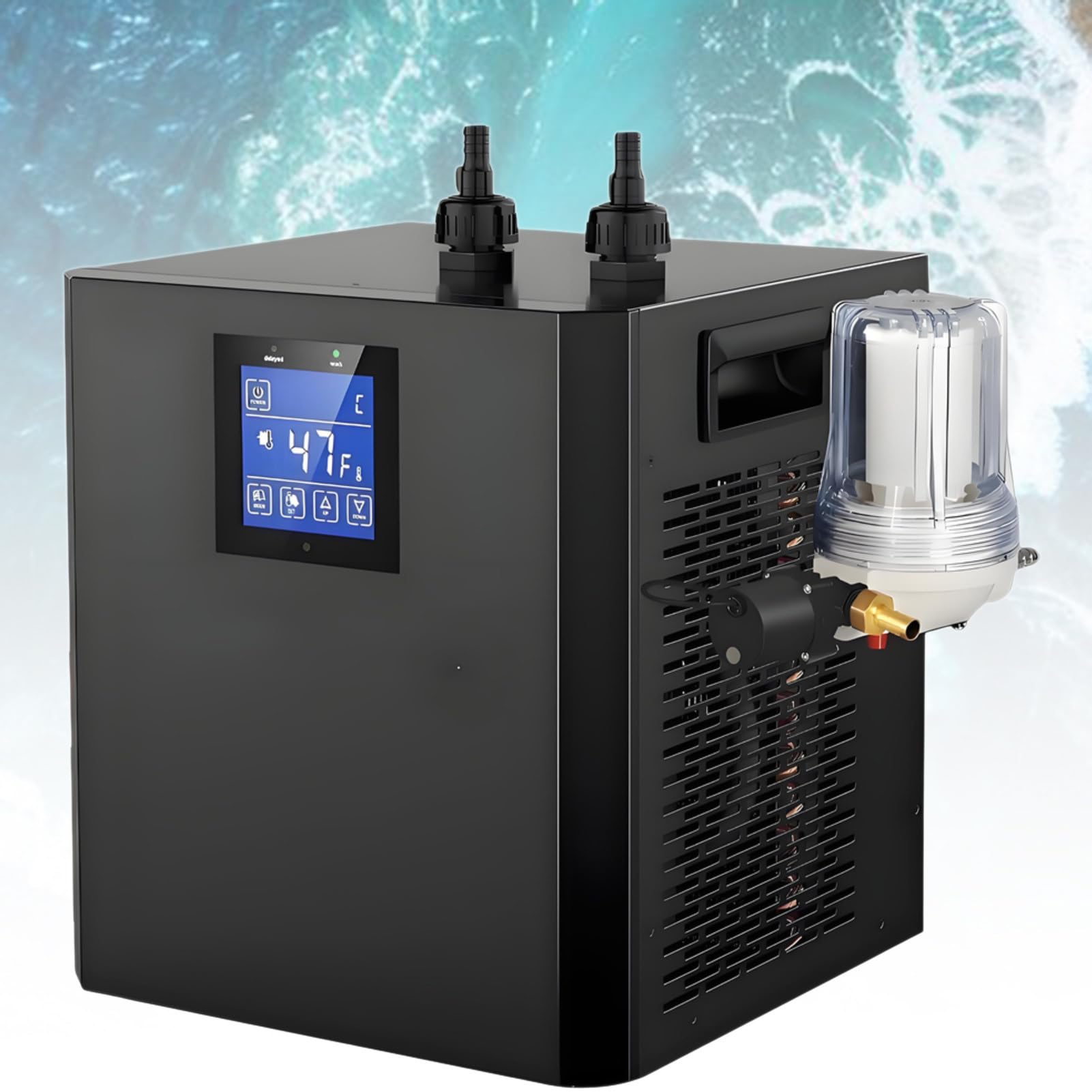 1/3 PS Eisbad-Wasserkühler mit Schlauch, externem Filter und Pumpe – Wasserkühler für Eisbäder, tragbares Kühlsystem für Heimfitness und Regenerationstherapie SingleWaterPump