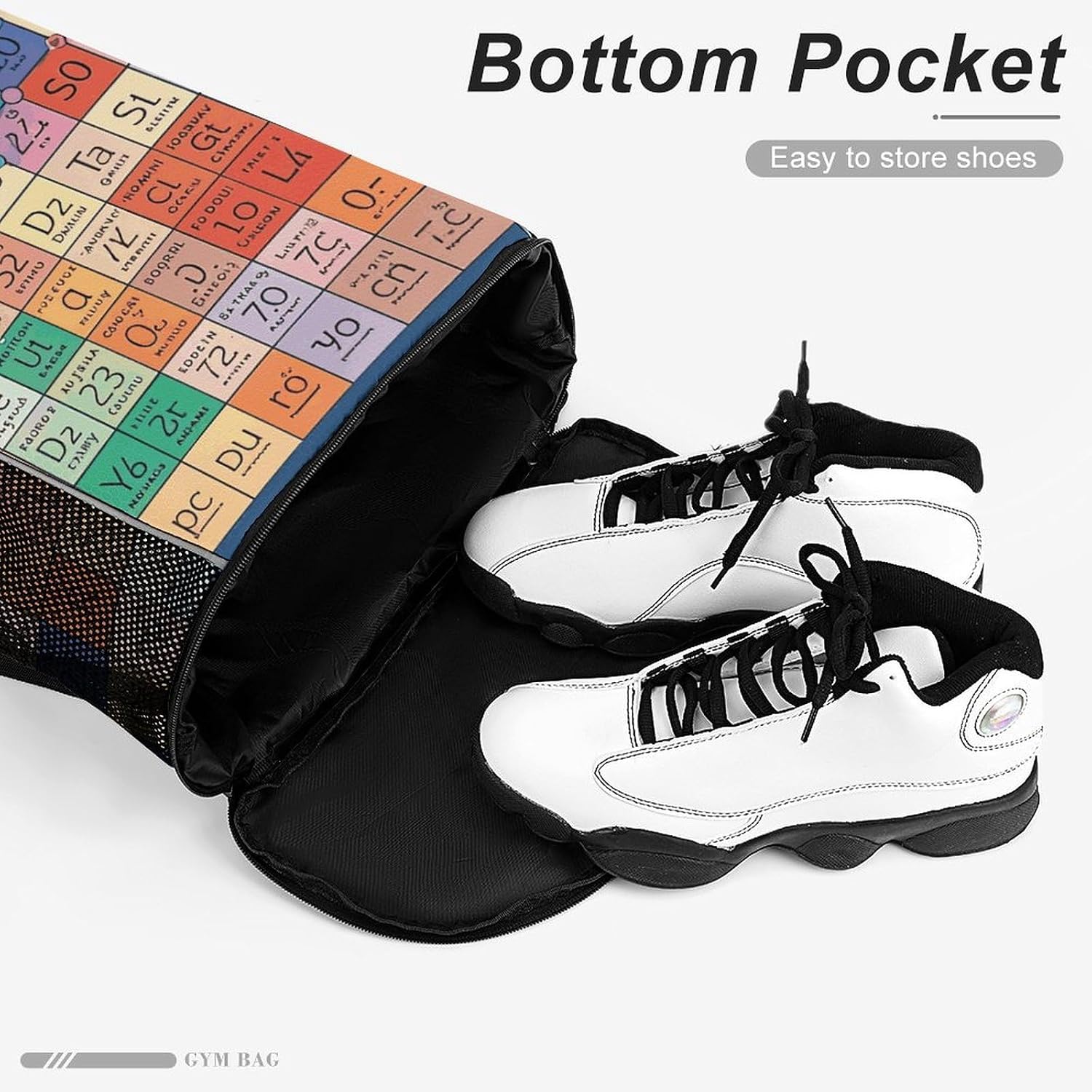 Periodic Table of Elements Drawstring Backpack Bag Gym Sackpack image 4