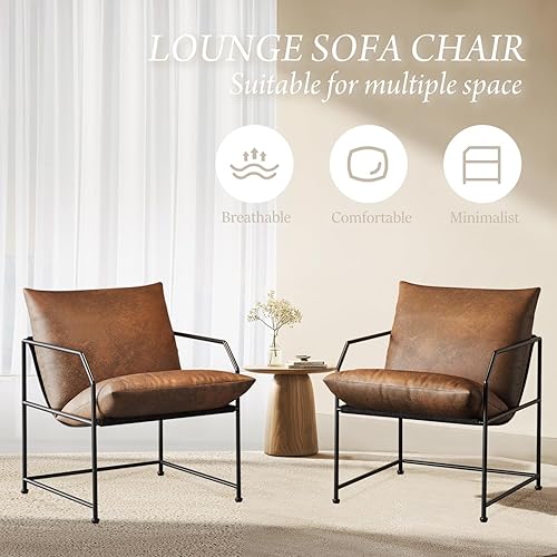 Miniatura 4 de Silla decorativa para sala de estar, cómoda silla de lectura para dormitorio, sillón tapizado, moderno de mediados de siglo, sillas decorativas para