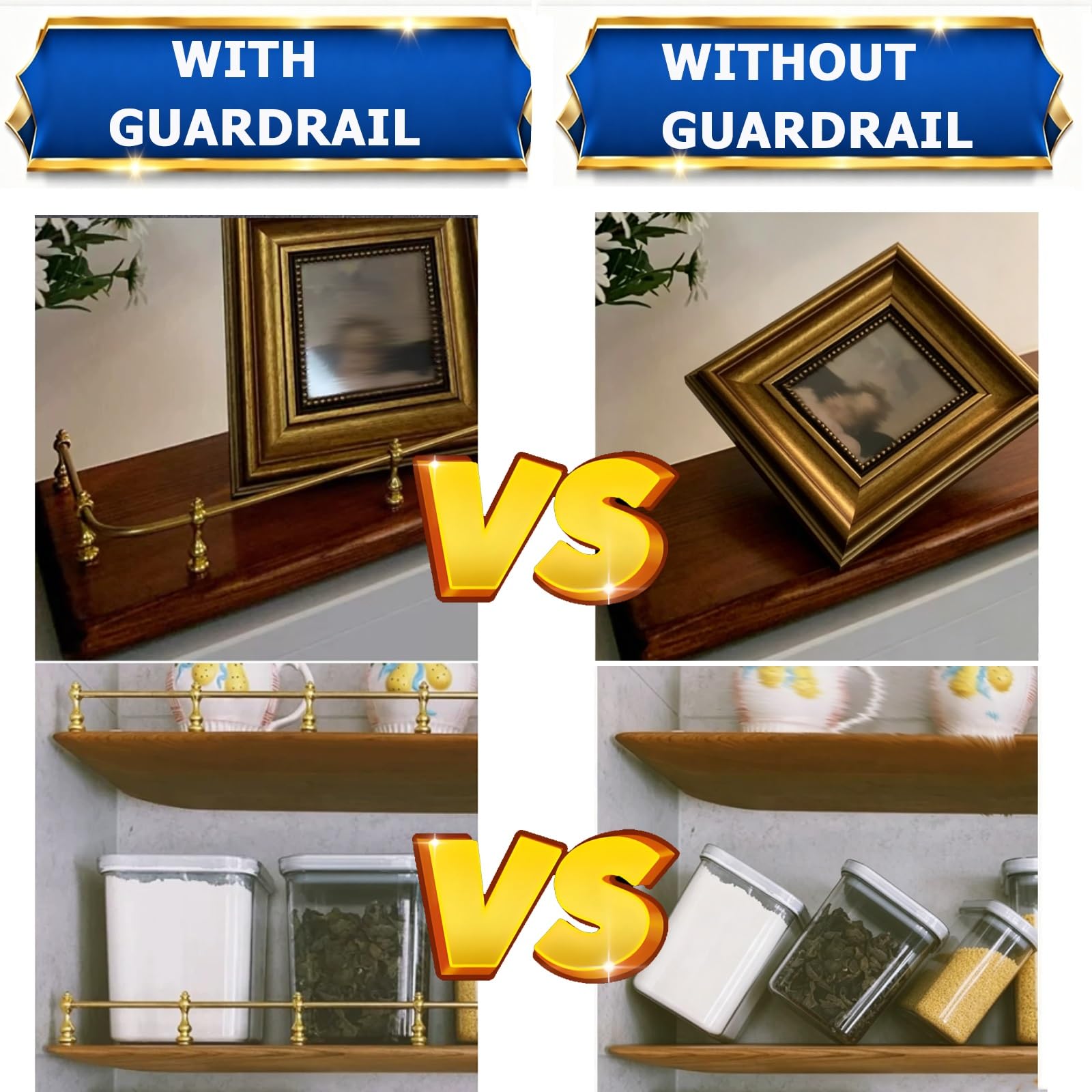 Binario per mensole Barra di Protezione Curva per Mensole Oro Argento Nero, Barra Flessibile E Personalizzabile per Cantinette Vino, Ringhiera Pieghevole per Mensole(Gold,58"/148cm)