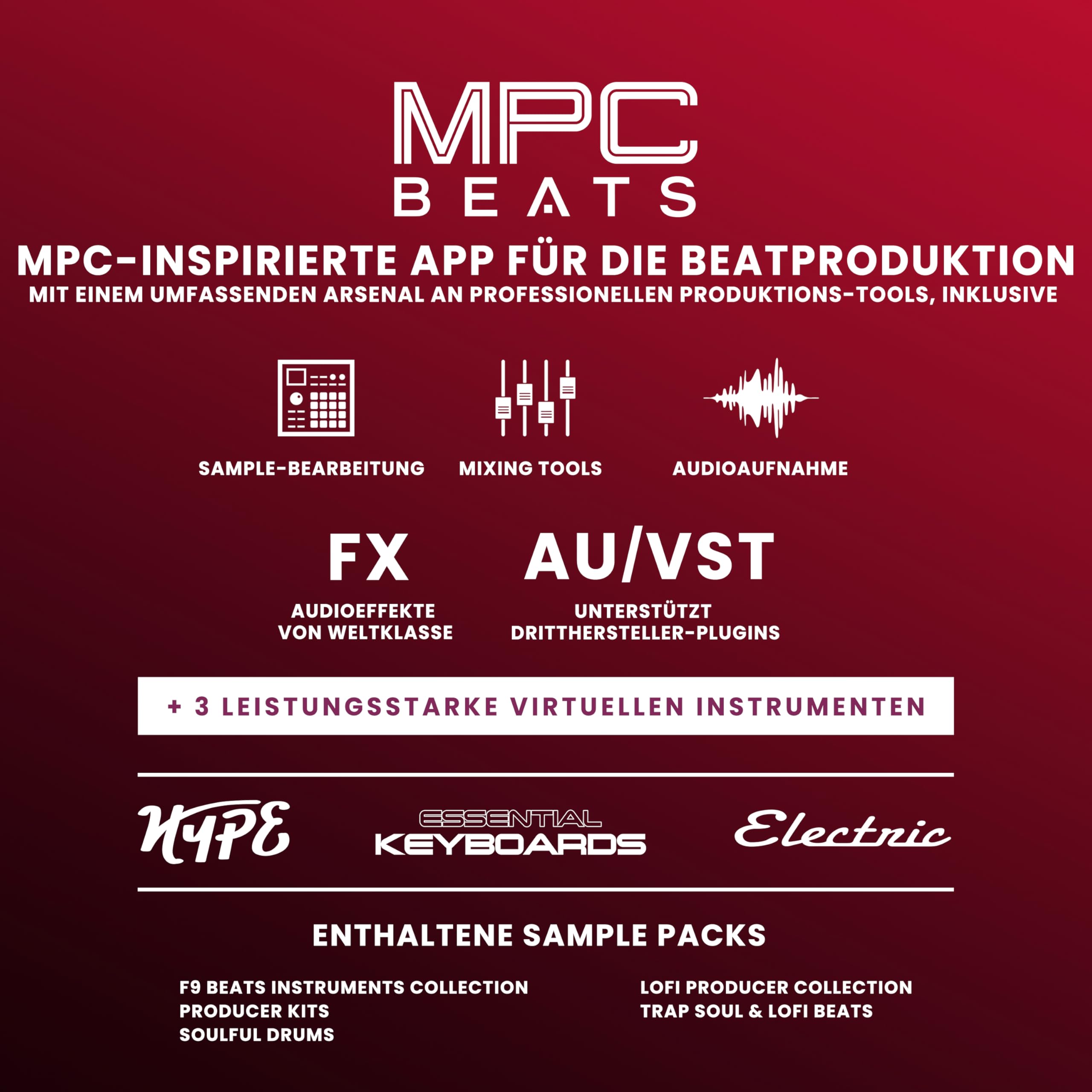 Akai Professional MPK Mini Plus - 37-Tasten USB MIDI Keyboard Controller mit 8 MPC Pads, Sequencer, MIDI/CV/Gate I/O, Musikproduktionssoftware und Native Instruments Sound Package