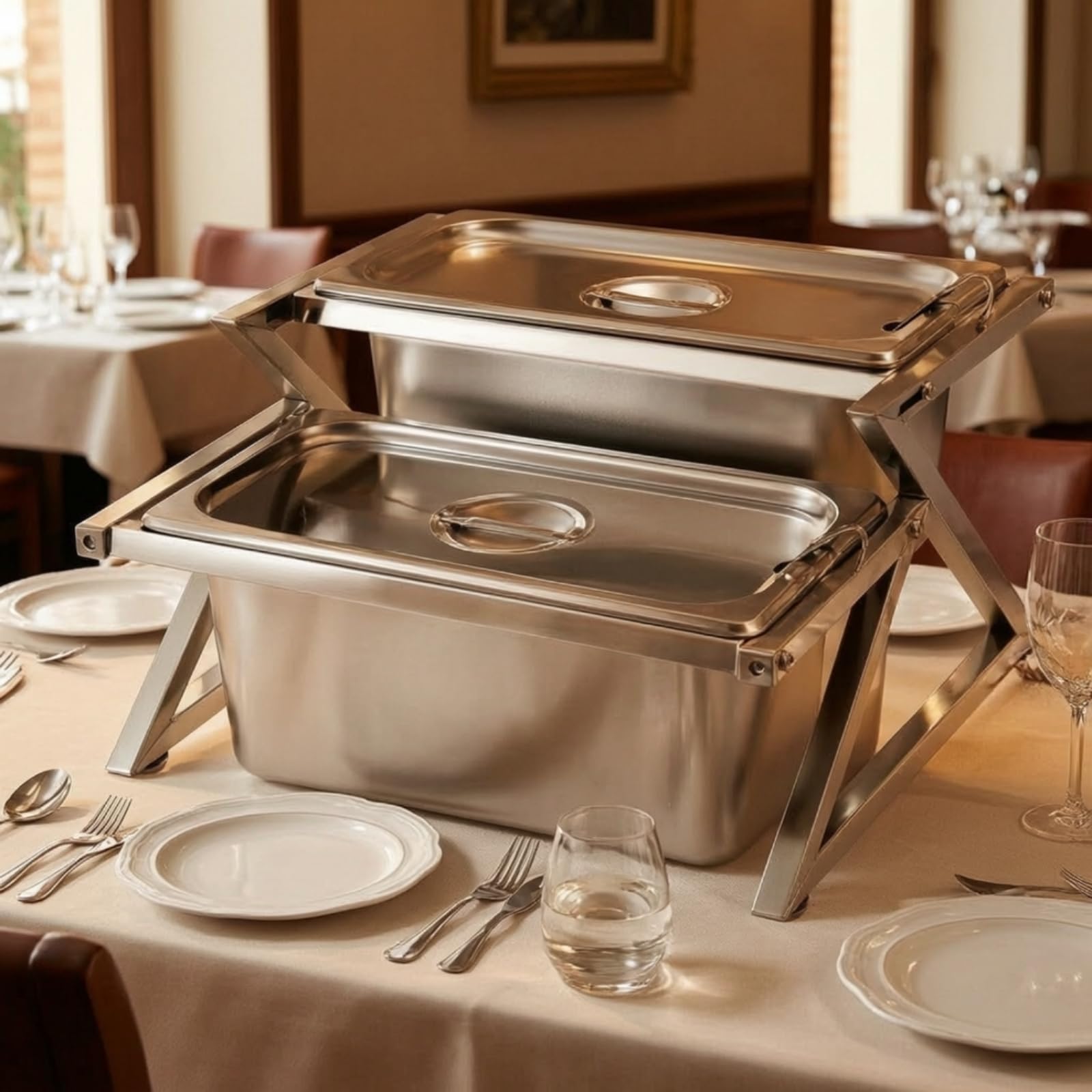 Baoblaze Soporte Organizador Especias | Portátil, Morno, Contenedor, para Cocina, buffet, fiestas, Estilo A