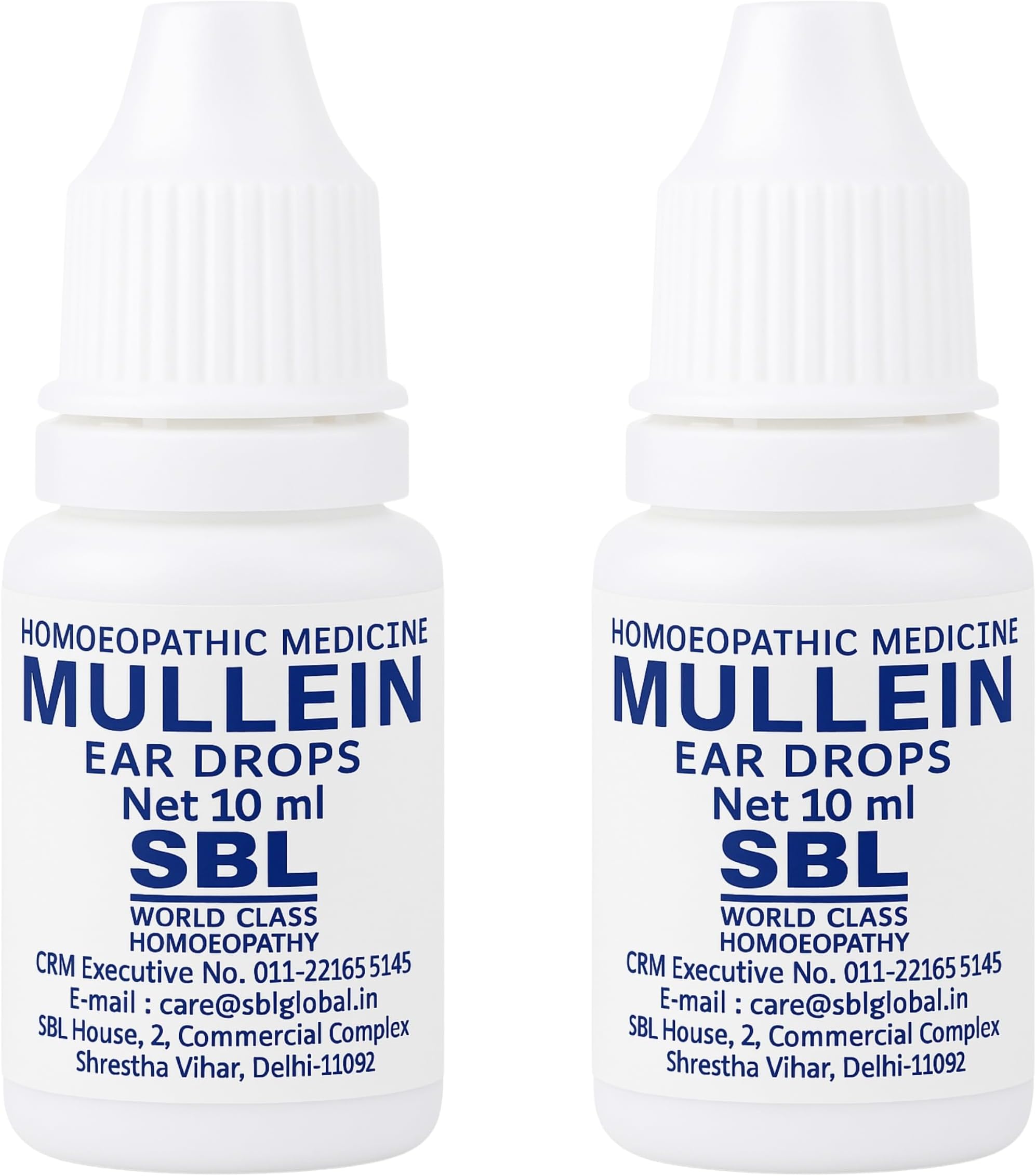 SBL Mullein Ear Drops (2x10ml) for Infections, Earache | Effective Relief for Pain, Swimmer's Ear, Excessive and Hardened Wax | Wax Removal Solution.