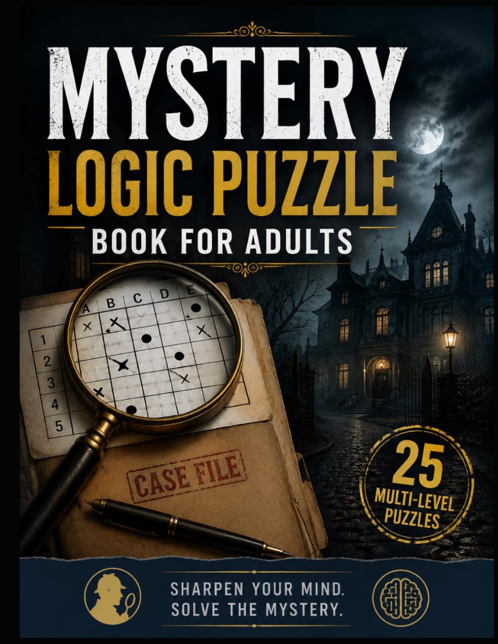 Mystery Logic Puzzle Book for Adults: 25 Challenging Mystery Cases Solved Through Logic and Deduction