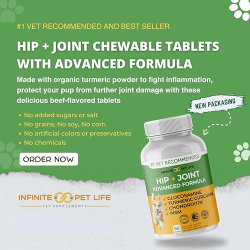 Miniatura 4 de All-Natural Hip  Joint Supplement for Dogs - with Glucosamine Chondroitin MSM and Organic Turmeric - Supports Healthy Joints in Large  Small Canines