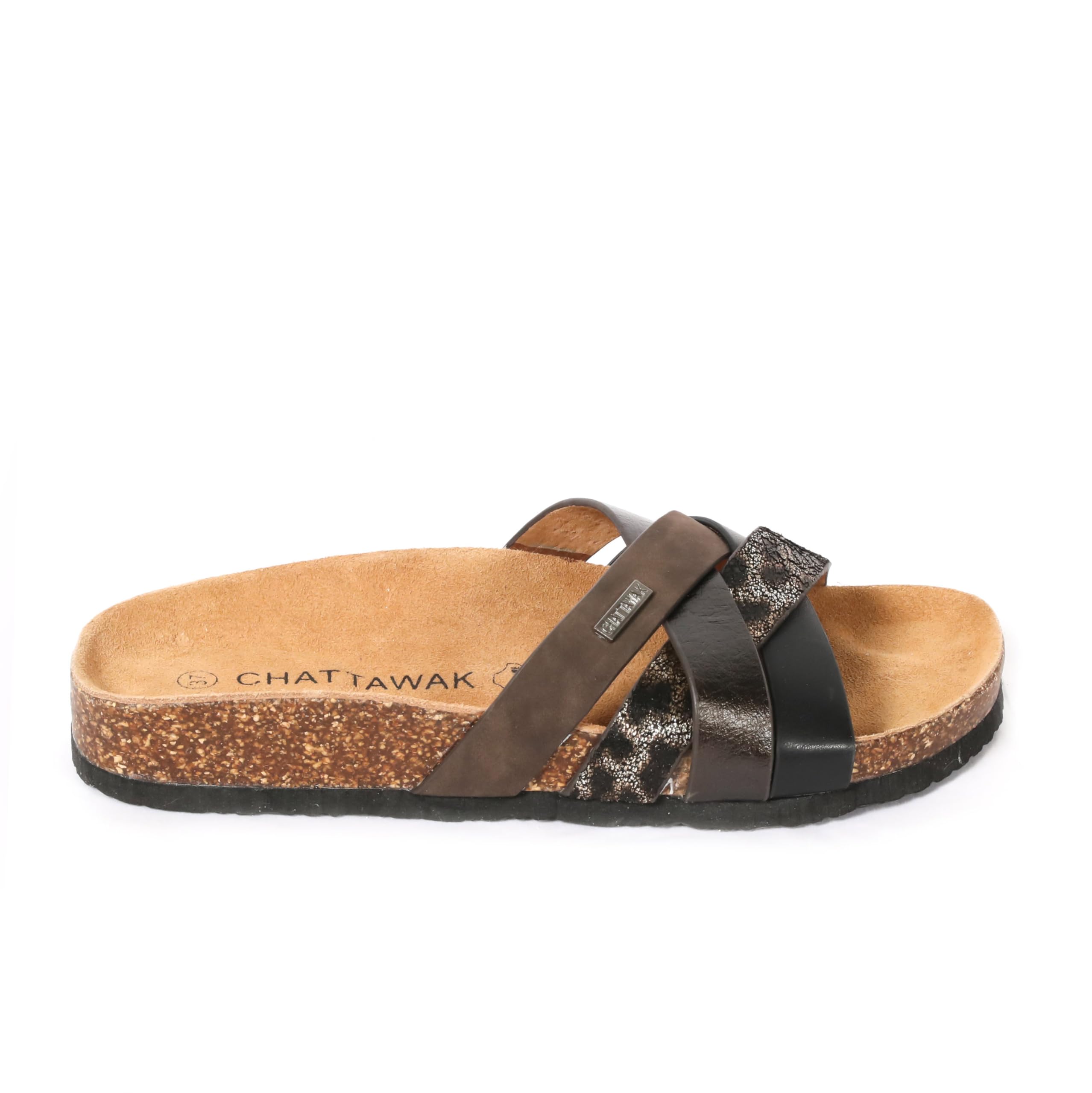 Mules Femme Chattawak - Dessus Multi Lanières Colorées, Semelle Intérieure Cuir, Confortables Et Résistantes, Taille 38 EU