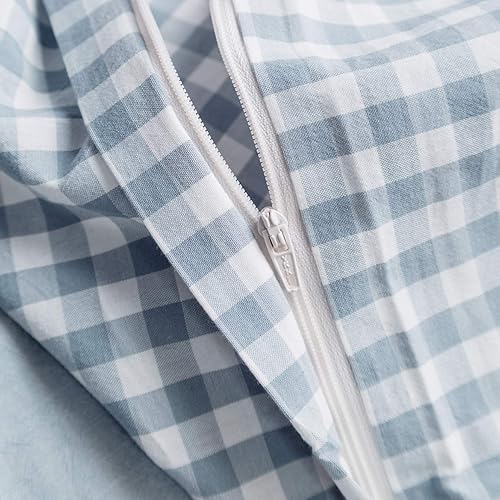 Miniatura 10 de SUSYBAO - Juego de funda de edredón de 3 piezas, 100 % algodón, tamaño King y Queen, multicolor, con estampado de cachemira, a cuadros, a rayas,