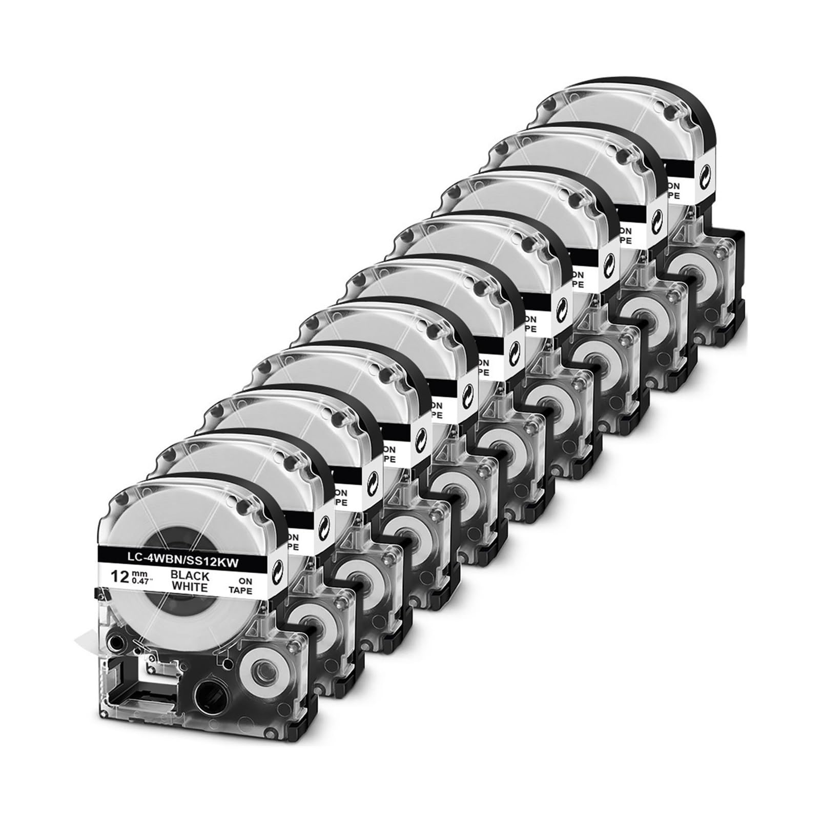 10pc Nastro For Etichette SS12KW Compatibile For Epson LK-4WBN SS9KW LW-300