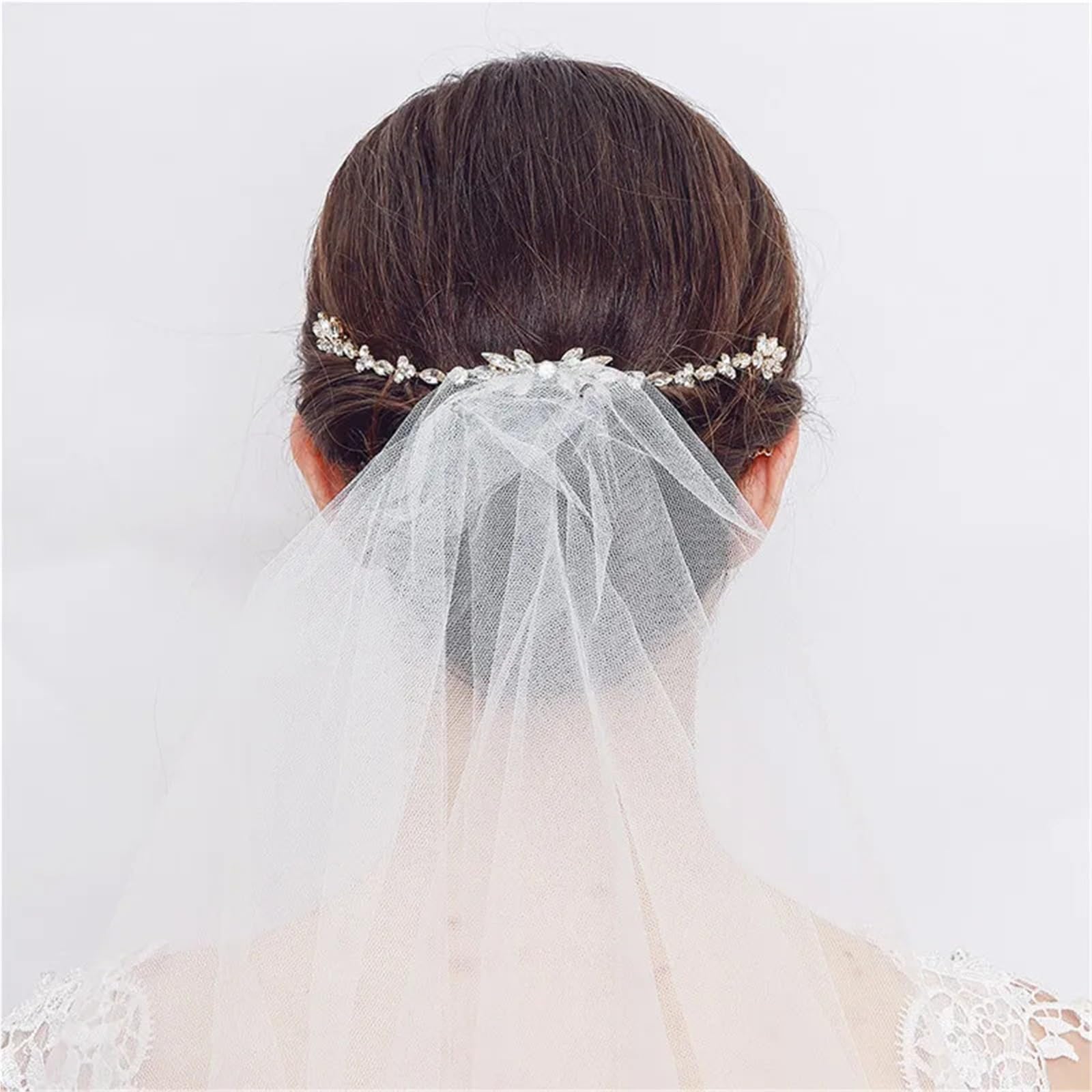 2 stücke Hochzeit Lange Haar Kämme Kristall Biegsamen Braut Haar Schmuck Zubehör Frauen Haarnadeln Haarteile Für Hochzeit，Party(Silver)