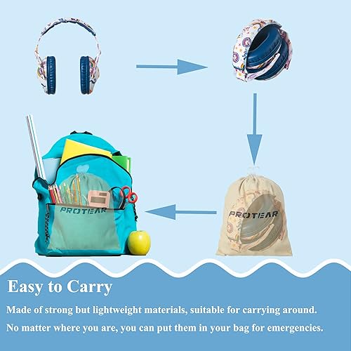 Miniatura 8 de Orejeras de seguridad con protección auditiva para niños, NRR 25dB reducción de ruido orejeras para niños, protectores auditivos para dormir