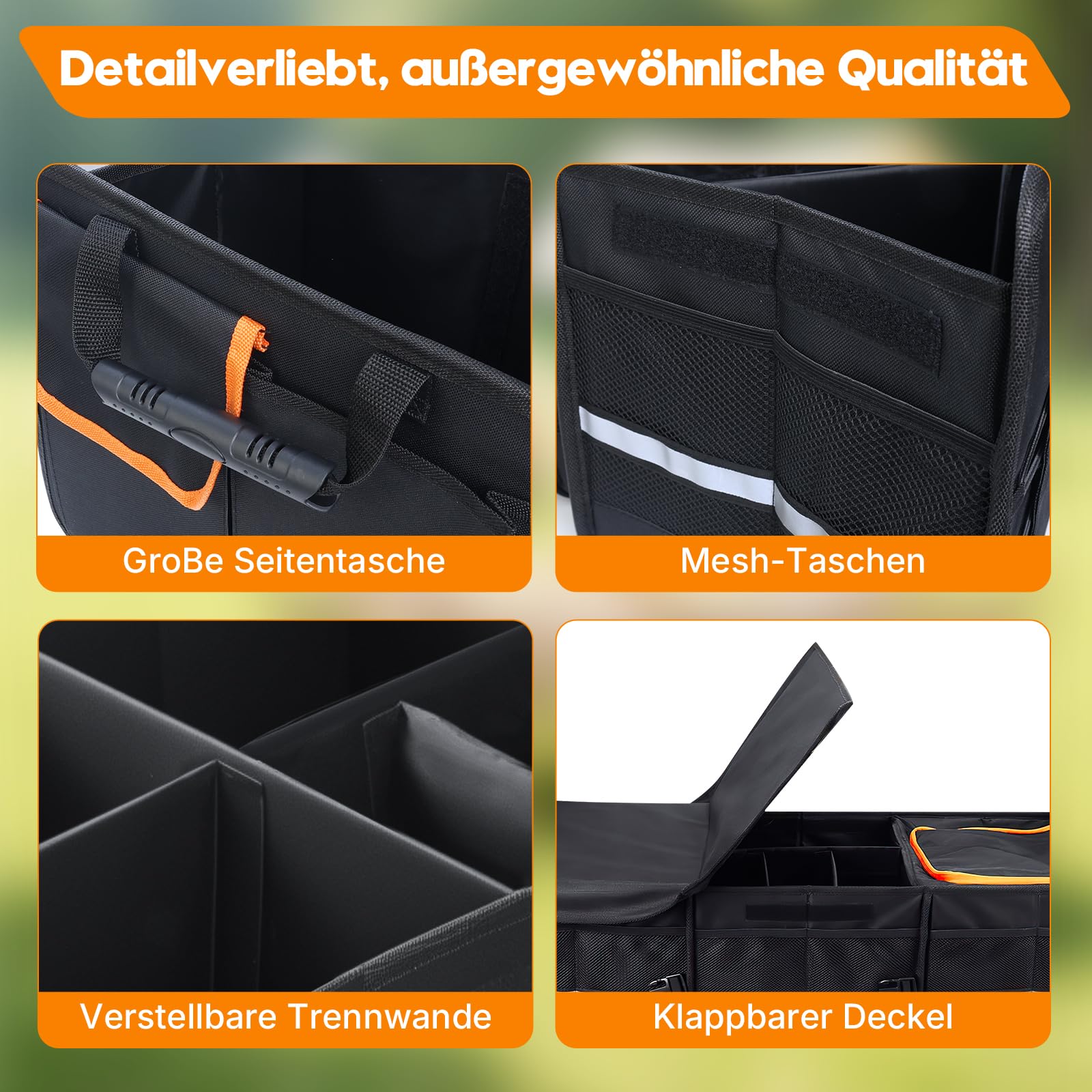 Storystore Kofferraum Organizer mit Deckel 92L Kühltasche Zusammenklappbar Auto Aufbewahrungsbox