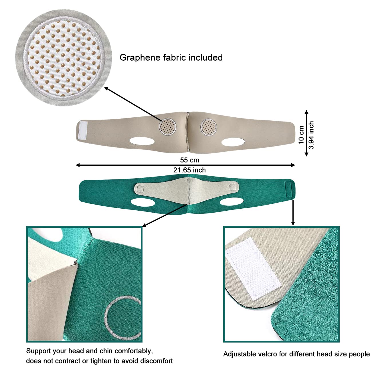 Double Chin Reducer, Ksndurn Green Face Slimmer - Reusable Face Slimming Strap/V Line Lifting Mask