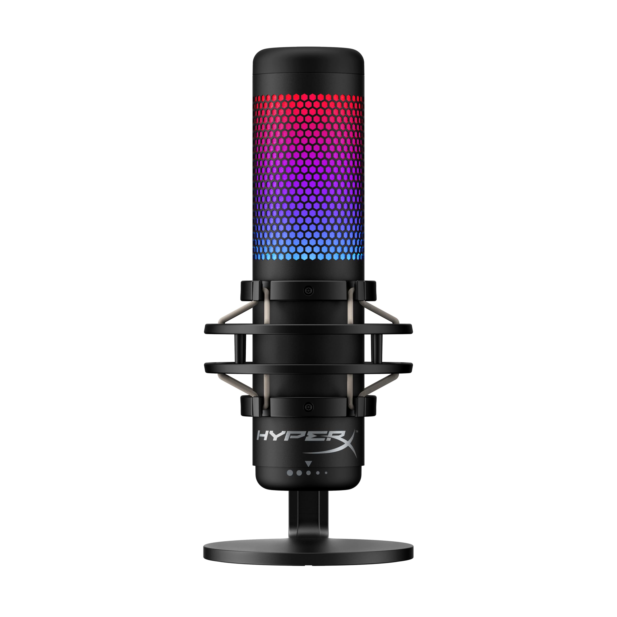 HyperX QuadCast S – Micro USB à condensateur RGB pour PC, PS4 et Mac, support anti-vibrations, Filtre anti-pop, Jeux, Streaming, Podcasts, Twitch, YouTube, Discord