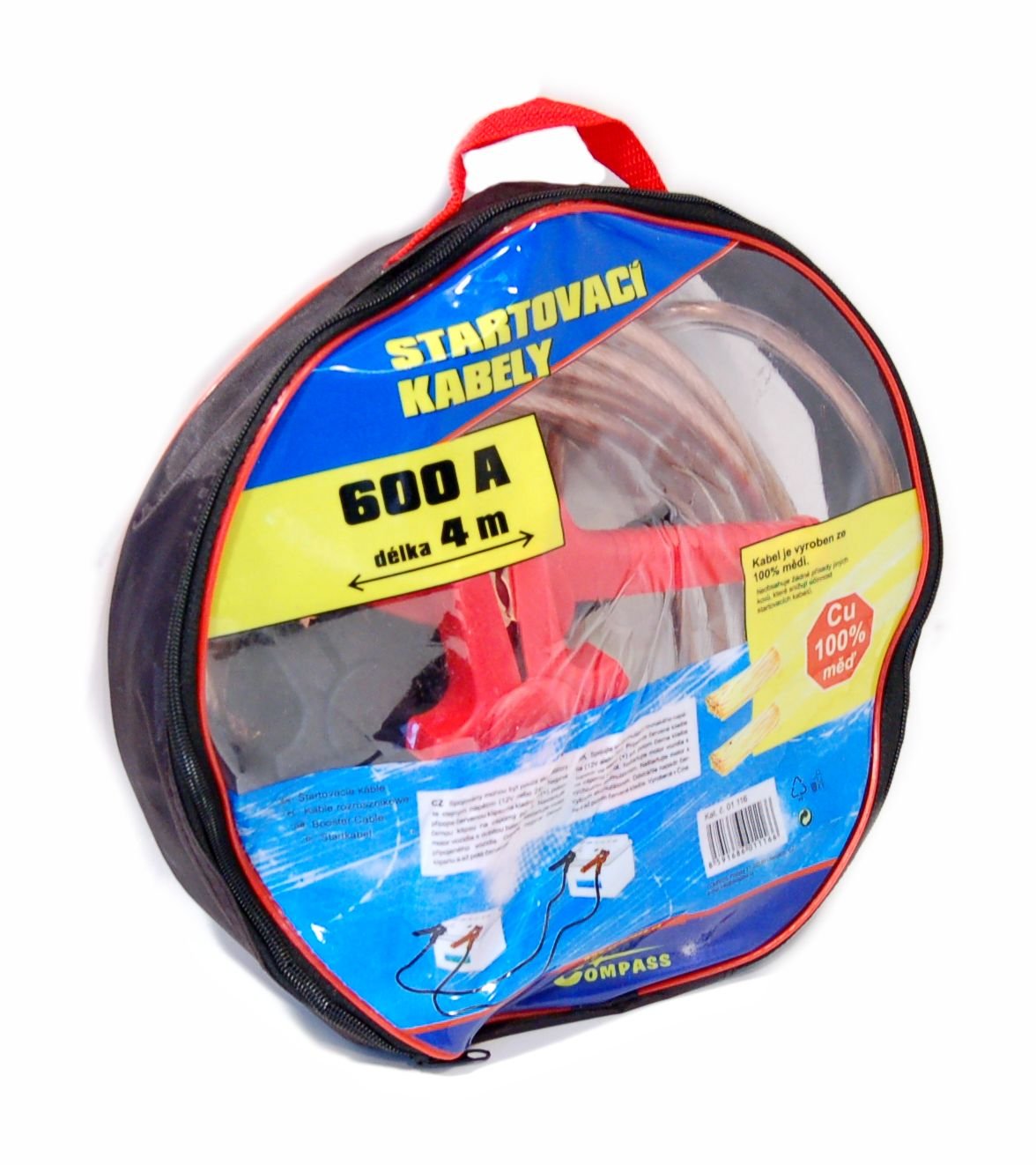 Compass 01116 - Câbles de démarrage 600 A 4m 100% cuivre SAC ZIPPER