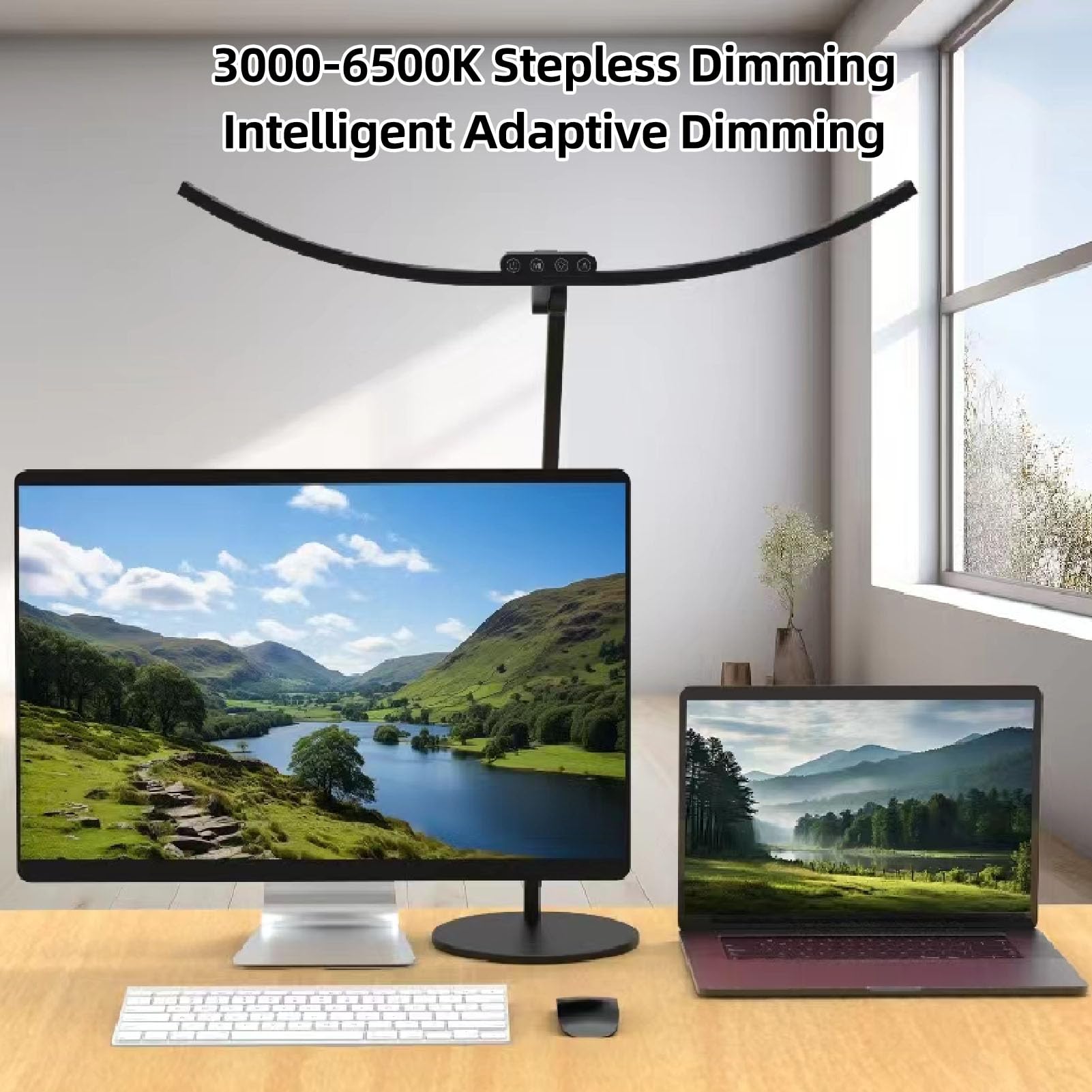 Lampada da Scrivania da Architetto, Lampada da Scrivania a LED Alta da 24 W, Barra Luminosa Lunga Dimmerabile per Monitor di Computer, Lampada da Scrivania a LED Regolabile