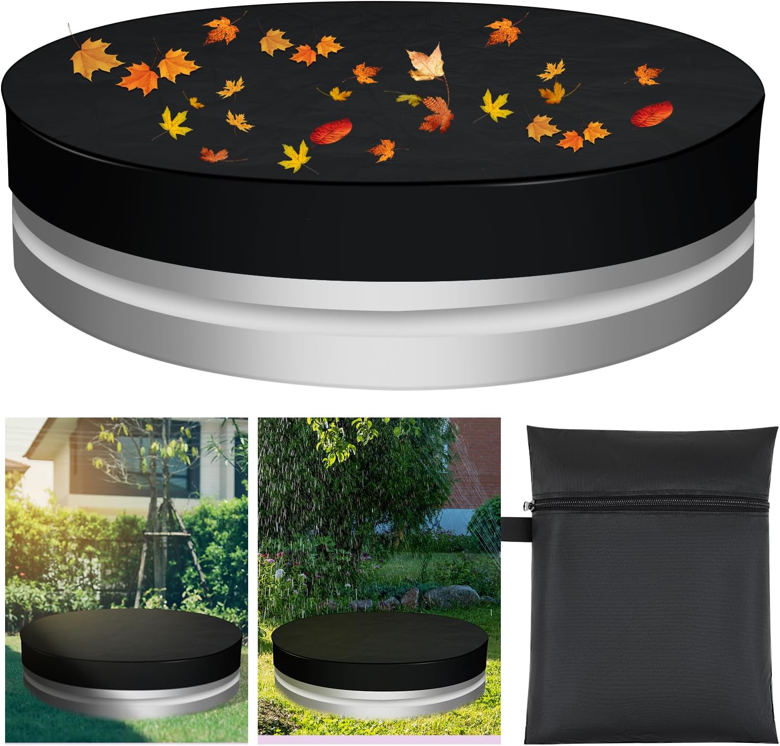 Tatuo 8ft Steel Round Stock Tank Pool Cover Waterproof Stock Tank Cover Round Stock Tank Pool Heavy Duty Cover Water Stock Tank Ice Bath Cover for Outdoor Cold Plunge Bathtub Hot Tub