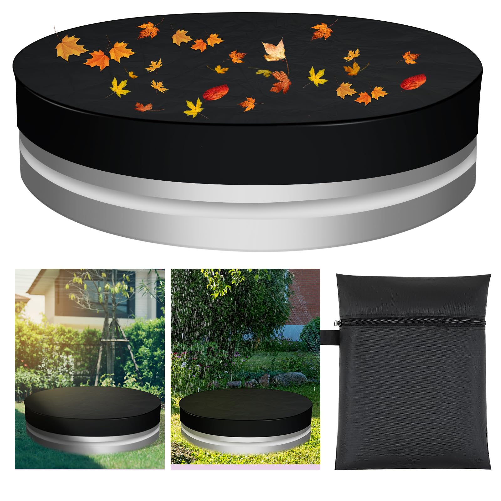 Tatuo8ft Steel Round Stock Tank Pool Cover Waterproof Stock Tank Cover Round Stock Tank Pool Heavy Duty Cover Water Stock Tank Ice Bath Cover for Outdoor Cold Plunge Bathtub Hot Tub