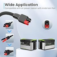 Vista 4 de Anderson - Conector a enchufe de CC, cable de alimentación CC para refrigerador de automóvil de 12 voltios, 14AWG 6.5 pies de largo (6.6 ft)