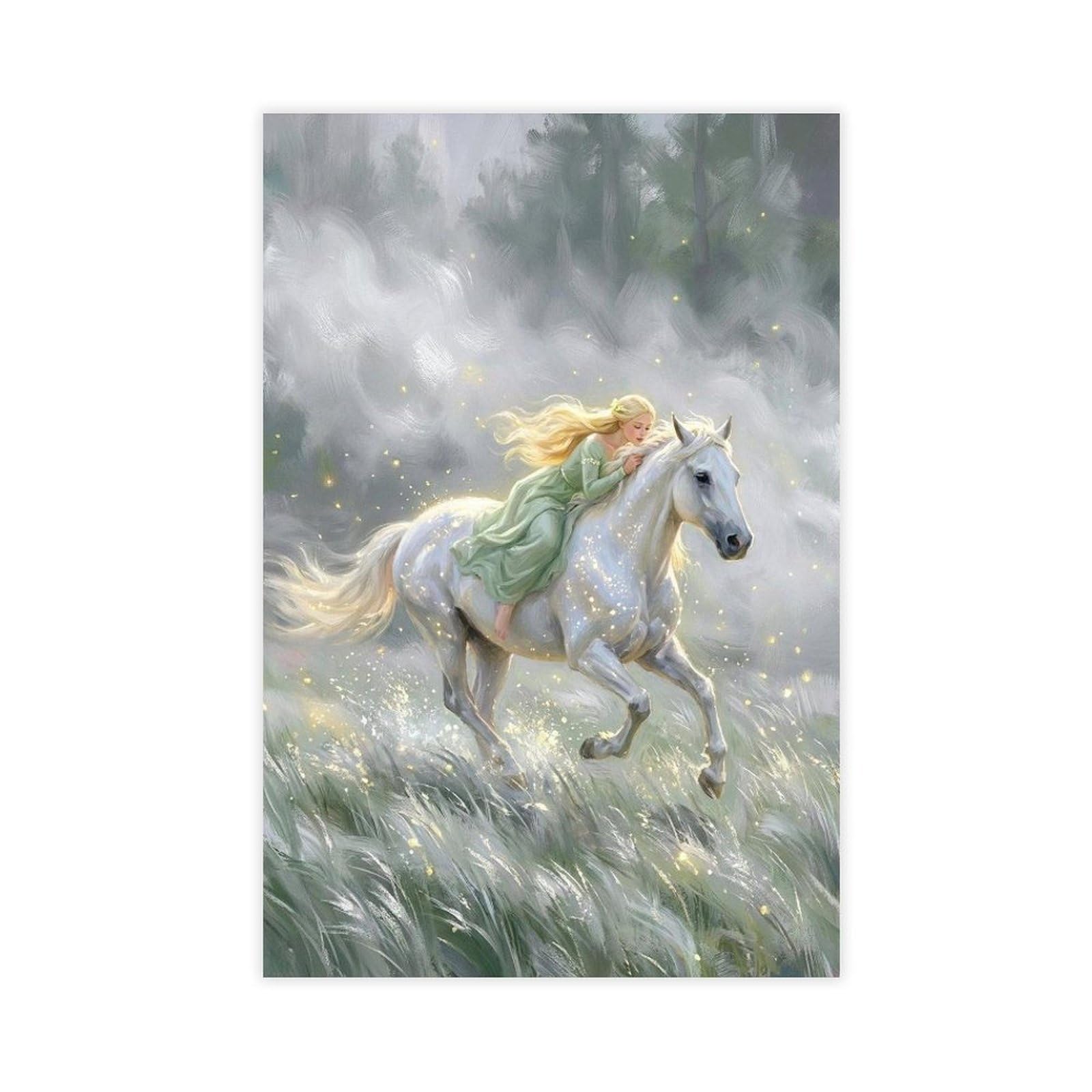 MRYCQ Princess And Horse Poster Canvas Poster for Dorm Room Decor Gift