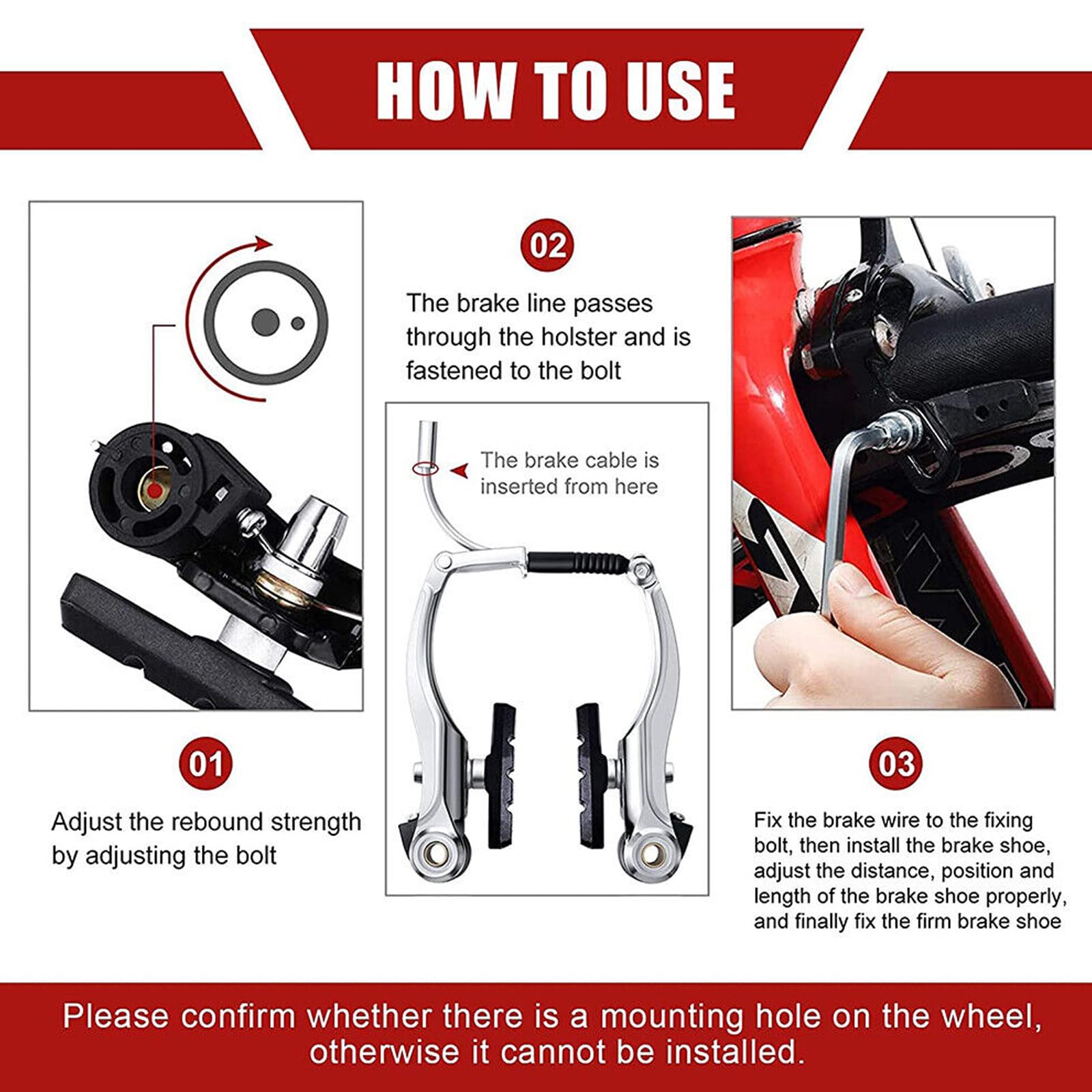 Leva del freno per bicicletta, set completo di freni a V universale, adatto per bici da corsa, mountain bike, City Bike