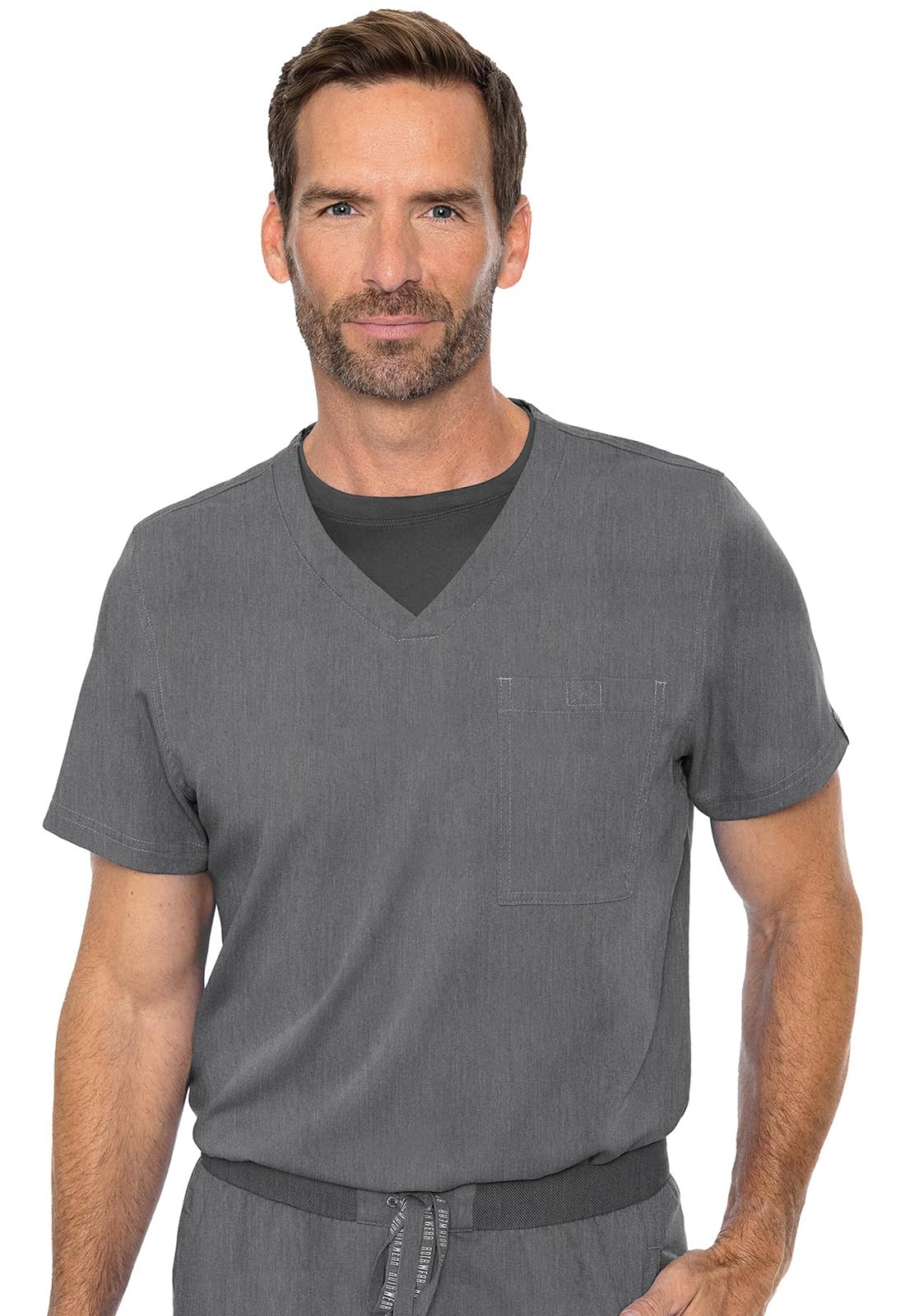 Med Couture Men's Scrub Top Cadence 2-Way Stretch Technology with Ultra Soft Fabric & One Chest Pocket - MC7478