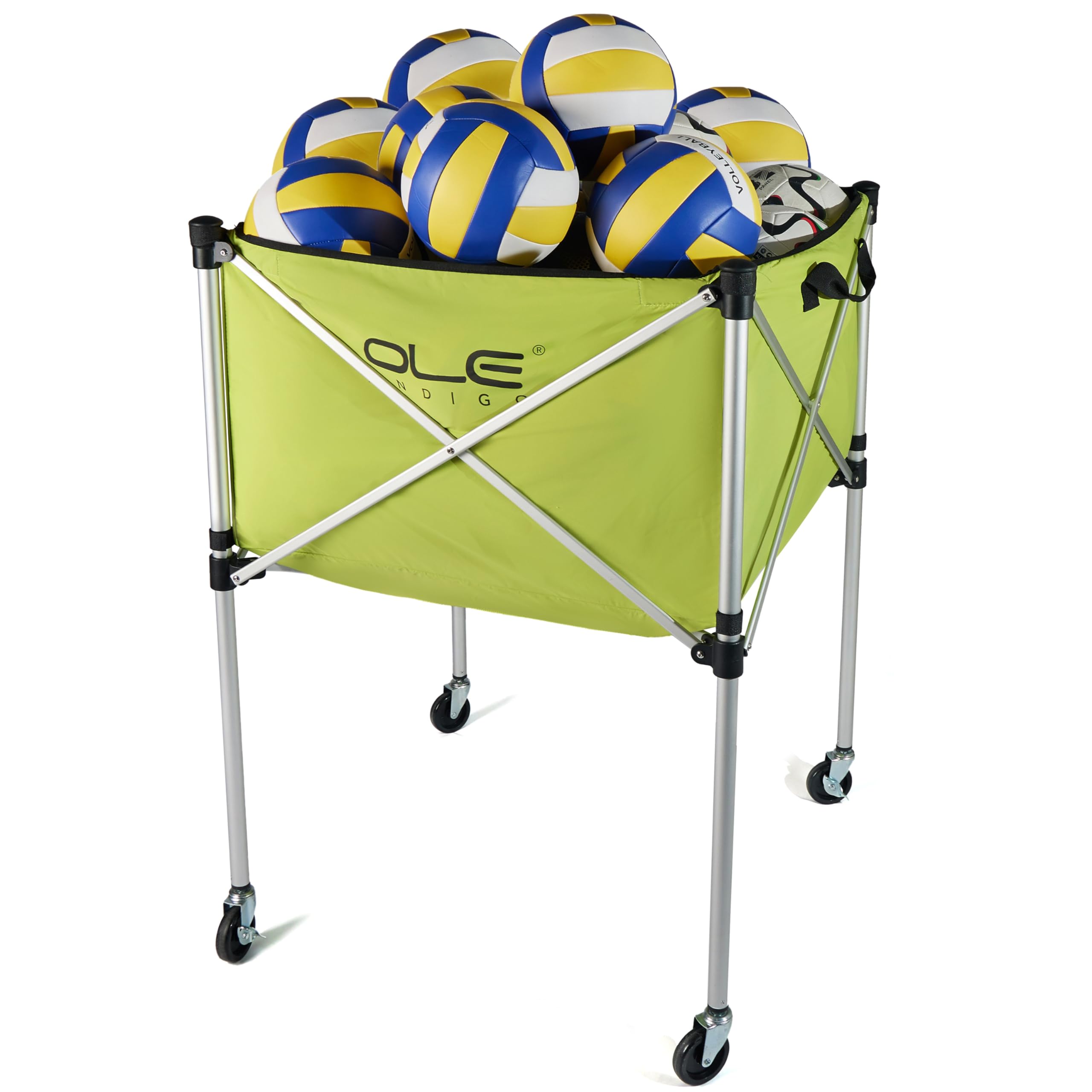 OLE ANDIGO Ball Cart,Volleyball Ball Cart with Wheels 26 Balls,Portable