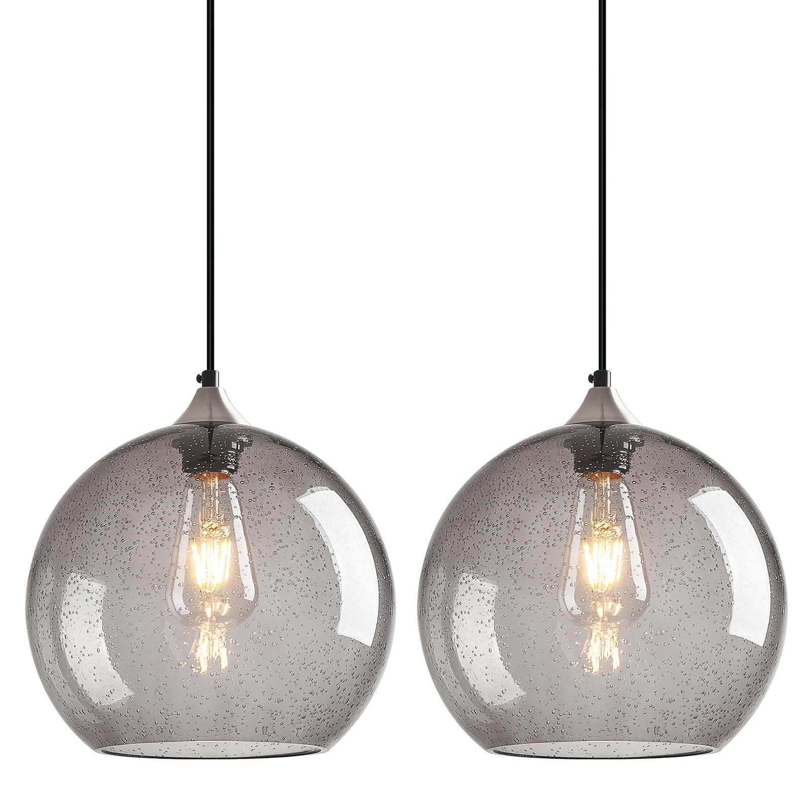 LBSQJ Light Grey Glass Pendant 2-Pack
