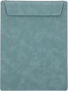 Homoyoyo Portable Writing Clipboard A4 Leather Conference Desk Clip Board with Document Holder Green Office Meeting Note Writing Support