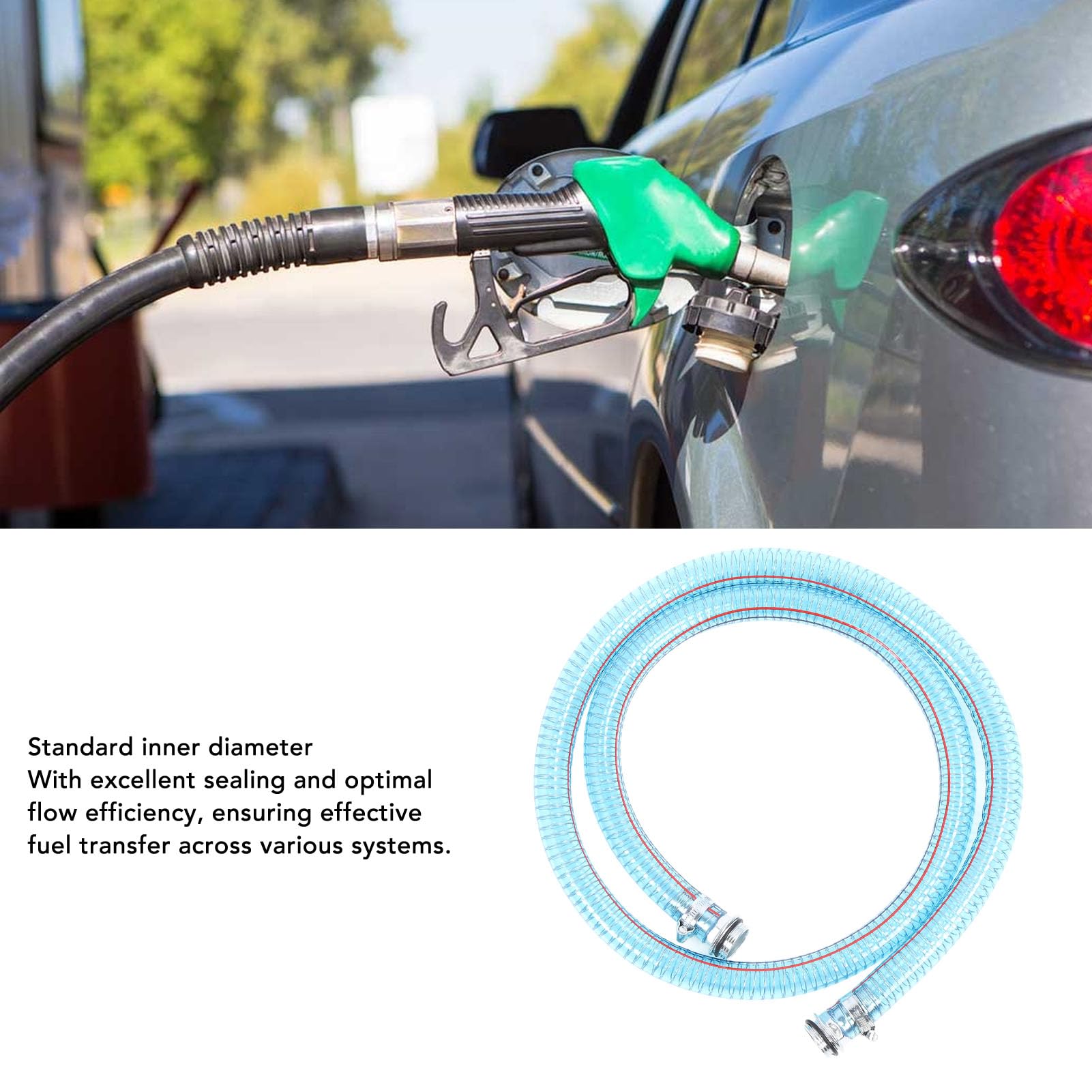 Alomejor Tubo per Trasferimento Carburante Tubo in Gomma per Pompa Carburante 4 Metri con Connettori A Prova di Perdite Resistente all'usura per Sistemi di Alimentazione Automobilistici Motori (34