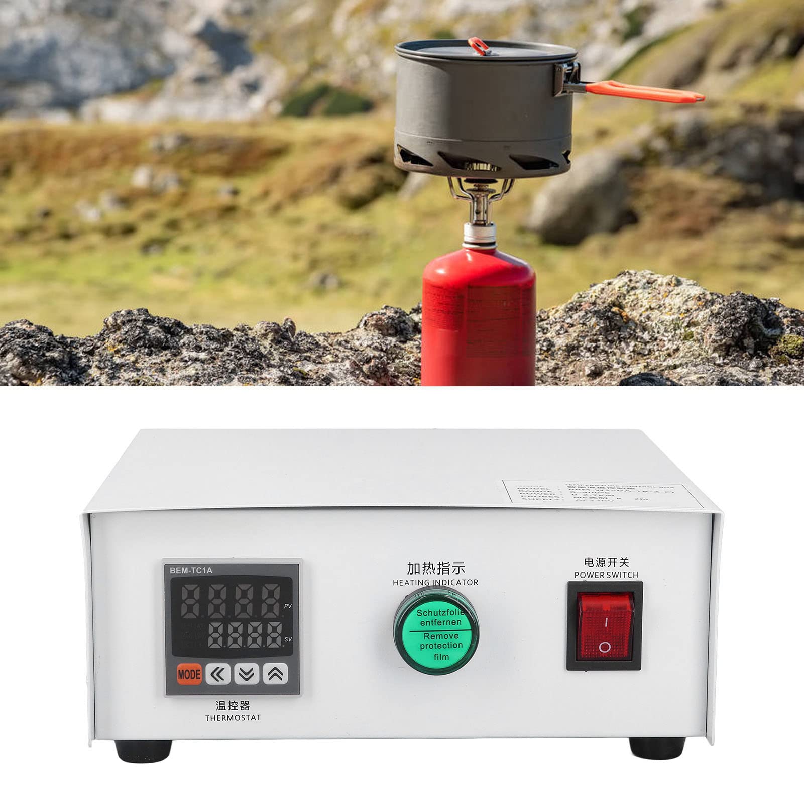 Controlador de Temperatura PID Termostato Digital M6 Control de Temperatura de Alta Precisión para Horno IR Curado UV Maquinaria de Plástico Acero Inoxidable (1 metro)