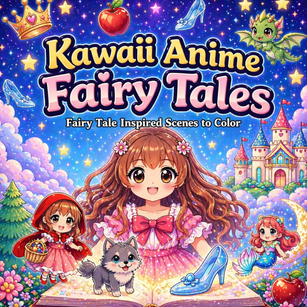 Kawaii Anime Fairy Tales: Fairy Tale Inspired Scenes to Color