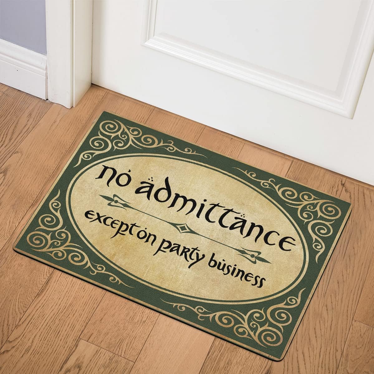 Personalized No Admittance Except On Party Business Doormat - Custom Vintage Style Door Mat, Front Door Rug, Christmas Xmas 2022 Party Accessories & Decorations, Non-Slip Rubber Funny Gift