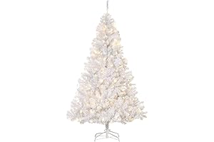 HOMCOM 6ft White Prelit Christmas Tree